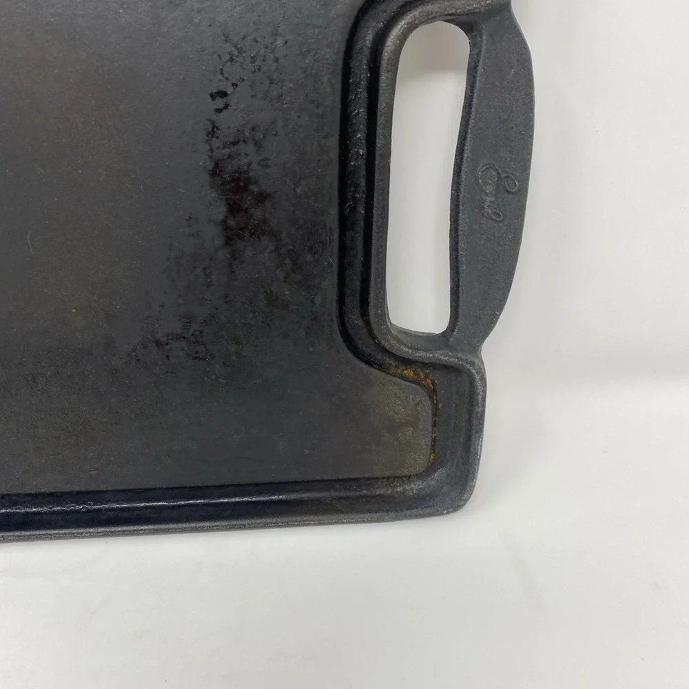 Emeril Cast Iron Enameled Reversible‎ Grill Griddle All-Glad With Handles 14x10
